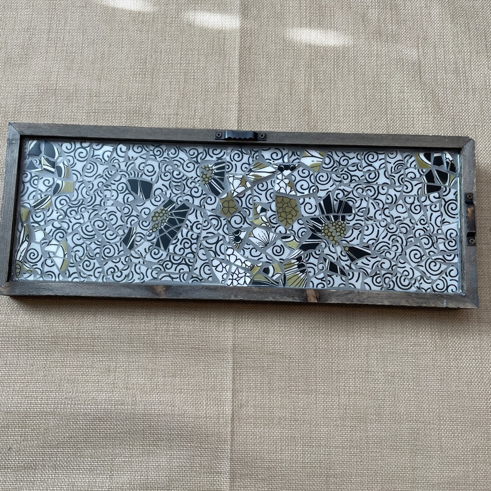 Heat Resistant Resin Mosaic Coffee Table Tray 15"x5.5"